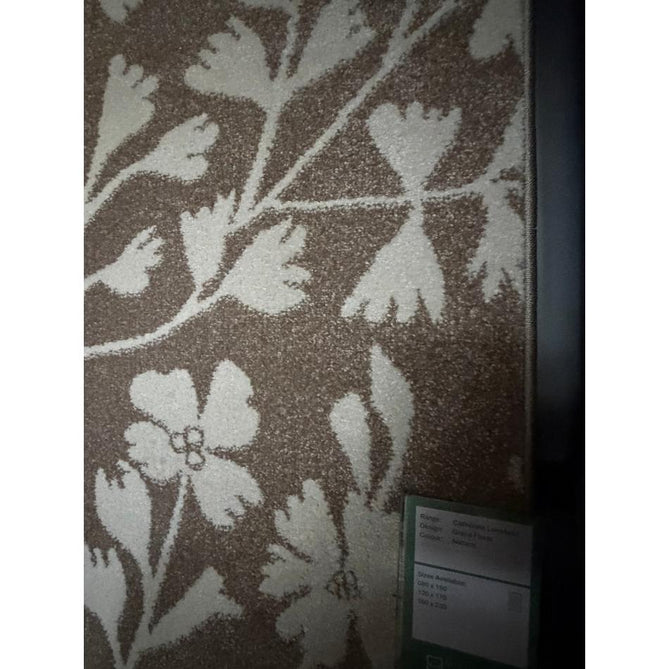 Catherine Lansfield Grace Floral Modern Durable Easy-Care Carved High Density Polyproplyene Natural/Cream Rug
