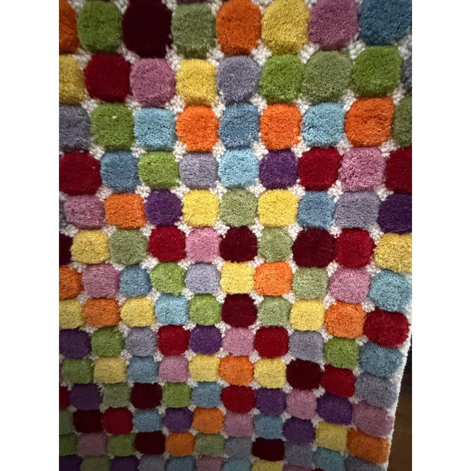 Prism PR429 Modern Geometric Spot Mosaic Hand-Woven Wool Red/Green/Blue/Yellow/Orange/Purple/Multicolour Rug