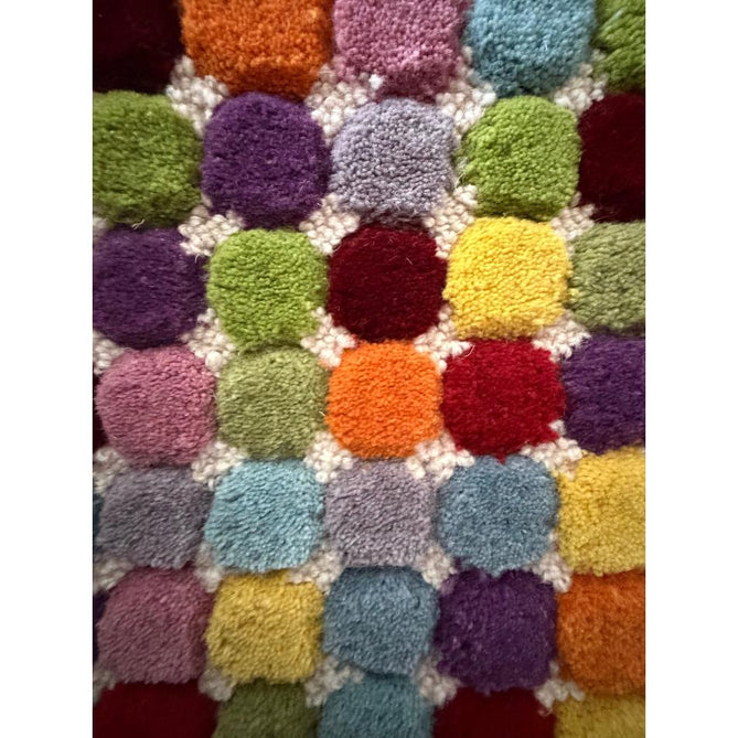 Prism PR429 Modern Geometric Spot Mosaic Hand-Woven Wool Red/Green/Blue/Yellow/Orange/Purple/Multicolour Rug