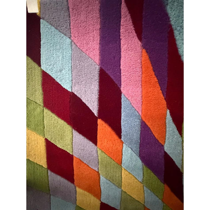 Prism PR101 Modern Geometric Kaleidoscope Hand-Woven Wool Red/Green/Blue/Yellow/Orange/Purple/Multicolour Rug