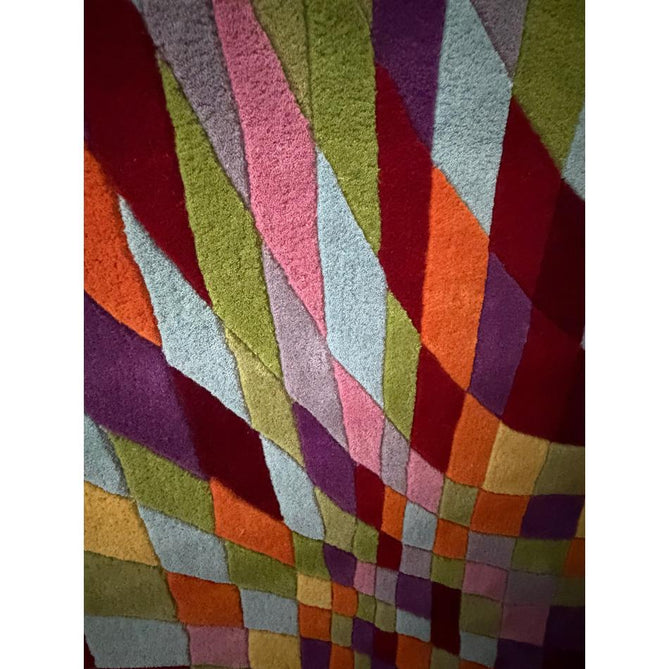 Prism PR101 Modern Geometric Kaleidoscope Hand-Woven Wool Red/Green/Blue/Yellow/Orange/Purple/Multicolour Rug