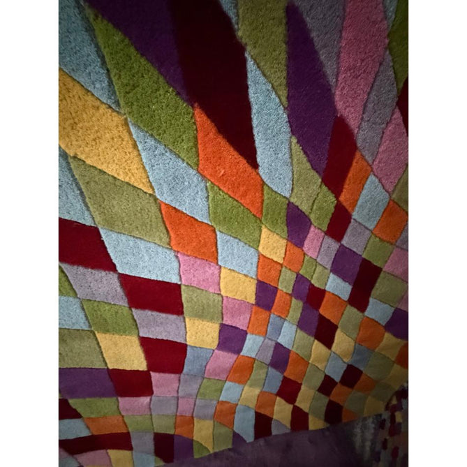 Prism PR101 Modern Geometric Kaleidoscope Hand-Woven Wool Red/Green/Blue/Yellow/Orange/Purple/Multicolour Rug