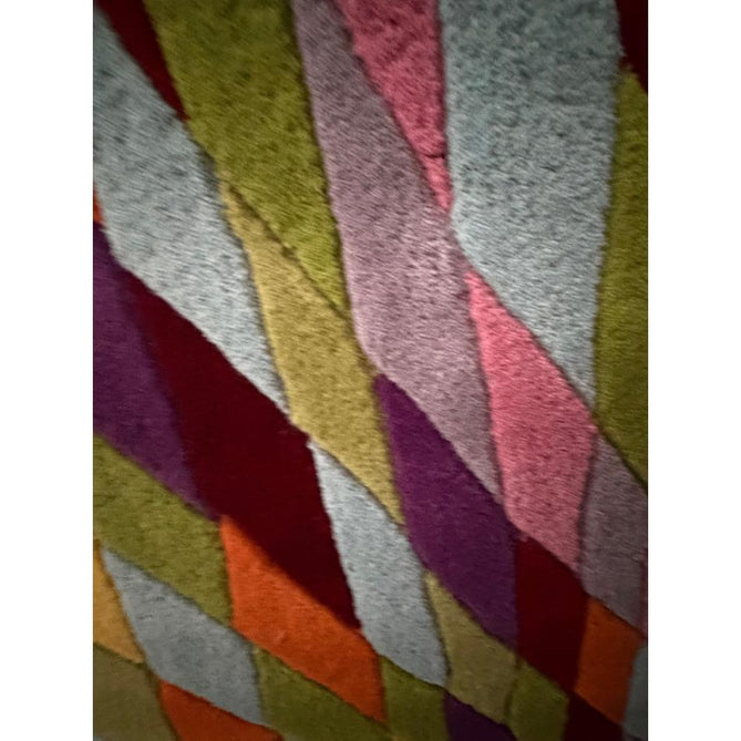 Prism PR101 Modern Geometric Kaleidoscope Hand-Woven Wool Red/Green/Blue/Yellow/Orange/Purple/Multicolour Rug