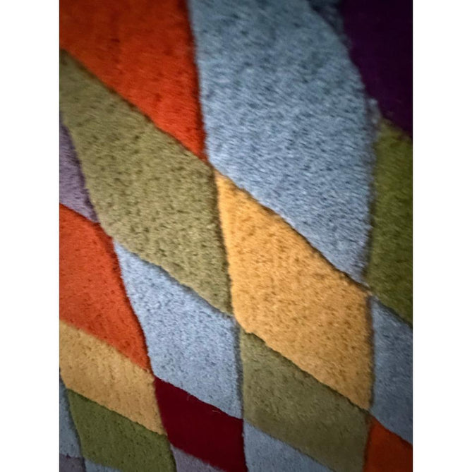Prism PR101 Modern Geometric Kaleidoscope Hand-Woven Wool Red/Green/Blue/Yellow/Orange/Purple/Multicolour Rug