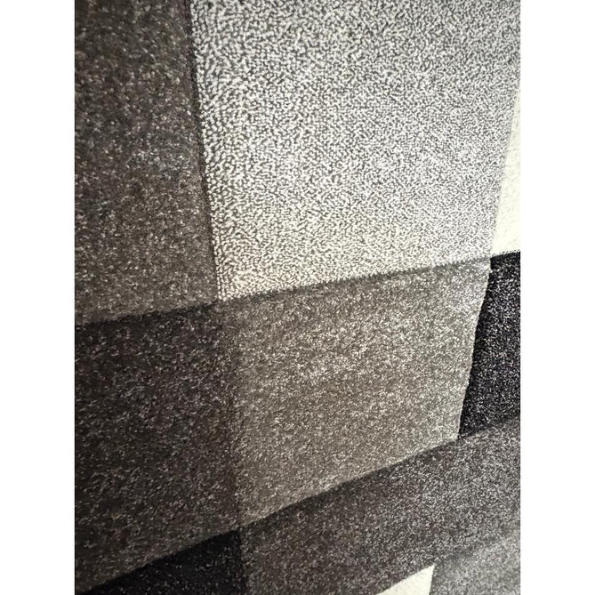 Brooklyn 646 Modern Geometric Tile Blocks Soft Carved Durable Short Pile Grey/Cream Rug