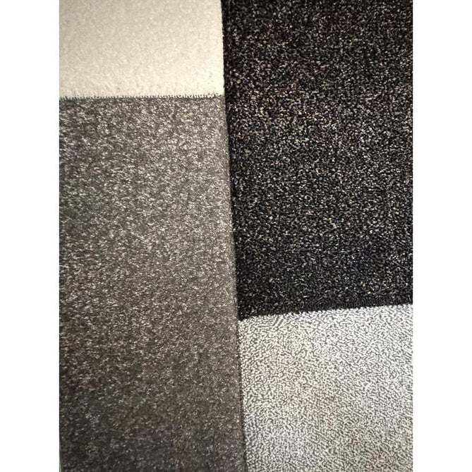 Brooklyn 646 Modern Geometric Tile Blocks Soft Carved Durable Short Pile Grey/Cream Rug