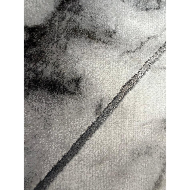 Craft 23299 Modern Geometric Marbled Soft Textured Grey/Ivory/Silver Rug