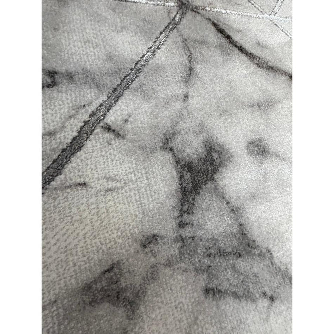 Craft 23299 Modern Geometric Marbled Soft Textured Grey/Ivory/Silver Rug