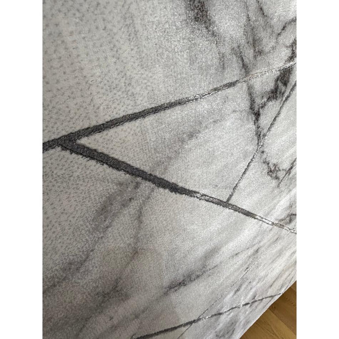 Craft 23299 Modern Geometric Marbled Soft Textured Grey/Ivory/Silver Rug