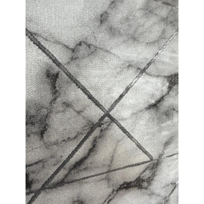 Craft 23299 Modern Geometric Marbled Soft Textured Grey/Ivory/Silver Rug