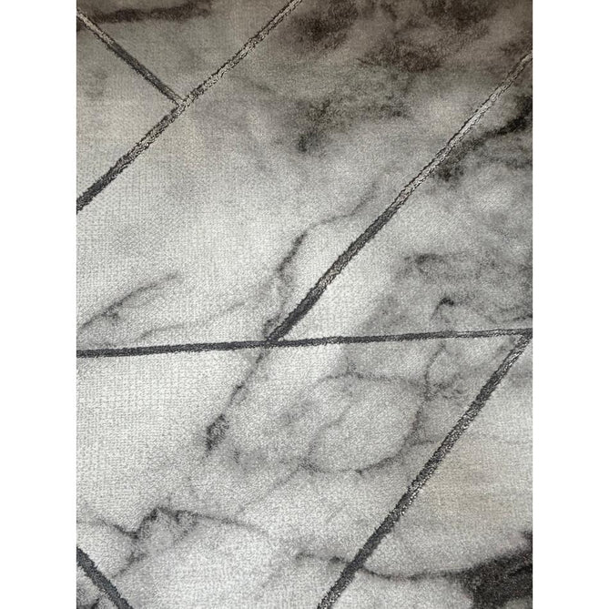 Craft 23299 Modern Geometric Marbled Soft Textured Grey/Ivory/Silver Rug