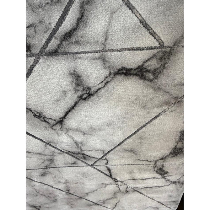 Craft 23299 Modern Geometric Marbled Soft Textured Grey/Ivory/Silver Rug