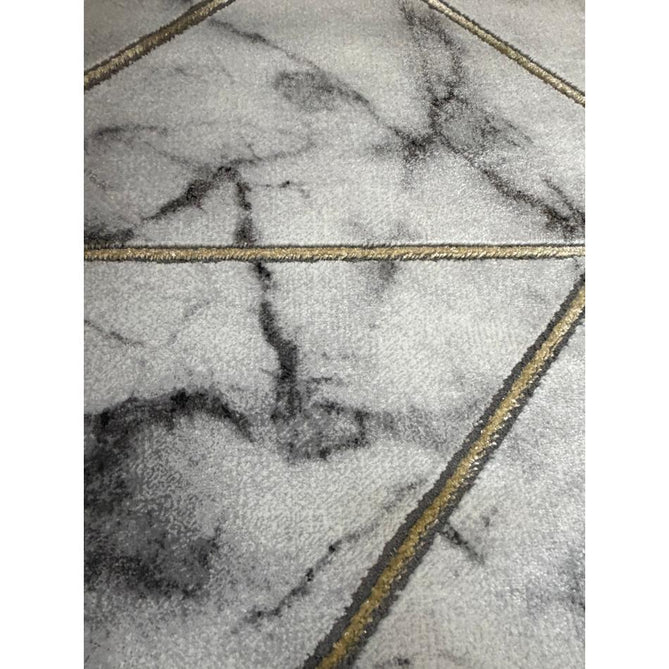Craft 23299 Modern Geometric Marbled Soft Textured Grey/Ivory/Gold Rug
