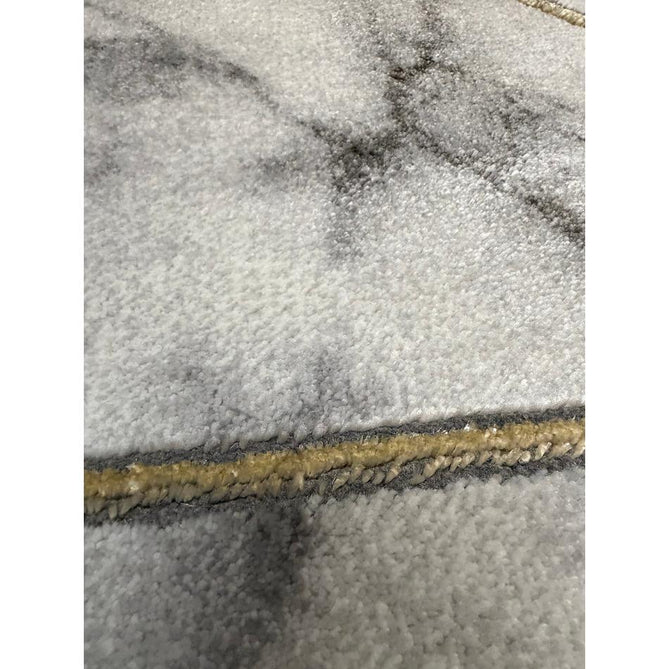 Craft 23299 Modern Geometric Marbled Soft Textured Grey/Ivory/Gold Rug