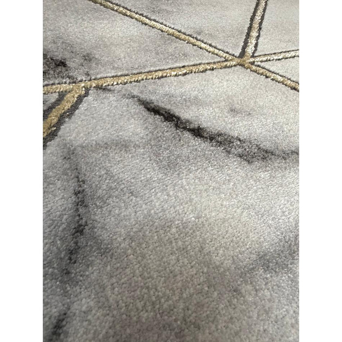 Craft 23299 Modern Geometric Marbled Soft Textured Grey/Ivory/Gold Rug
