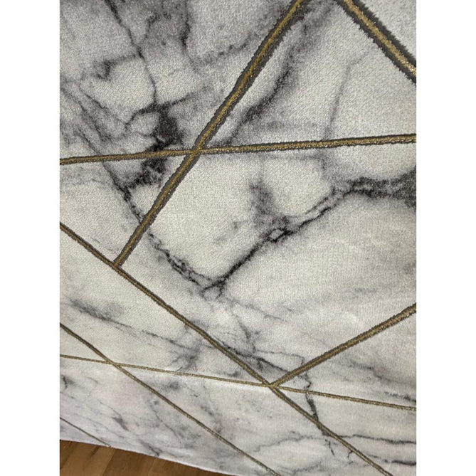 Craft 23299 Modern Geometric Marbled Soft Textured Grey/Ivory/Gold Rug