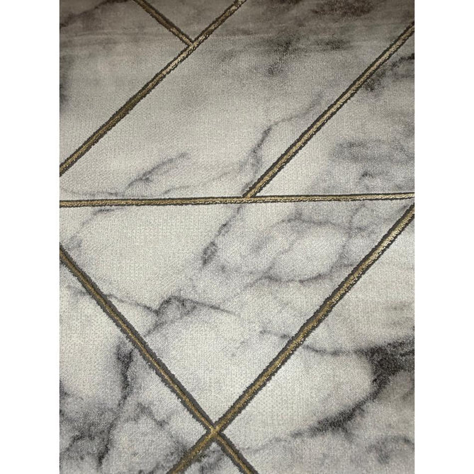 Craft 23299 Modern Geometric Marbled Soft Textured Grey/Ivory/Gold Rug