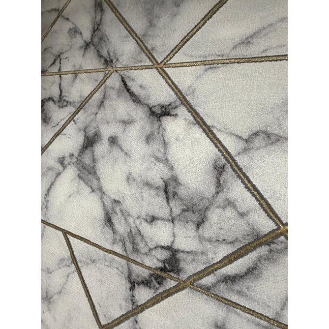 Craft 23299 Modern Geometric Marbled Soft Textured Grey/Ivory/Gold Rug