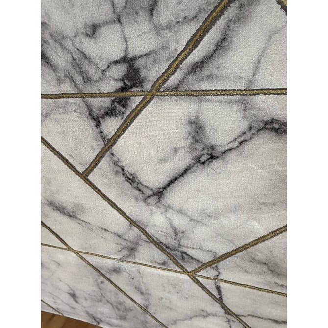 Craft 23299 Modern Geometric Marbled Soft Textured Grey/Ivory/Gold Rug