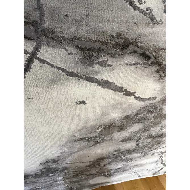 Craft 23270 Modern Abstract Marbled Soft Textured Ivory/Grey/Silver Rug