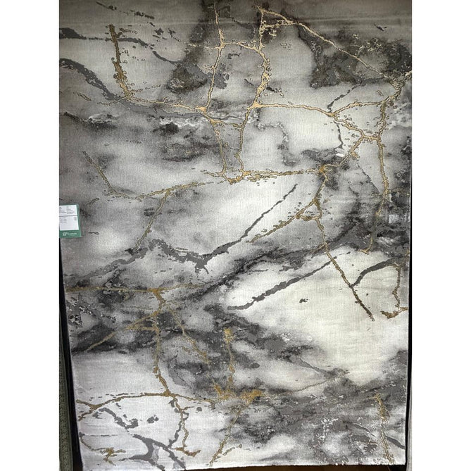 Craft 23270 Modern Abstract Marbled Soft Textured Ivory/Grey/Gold Rug