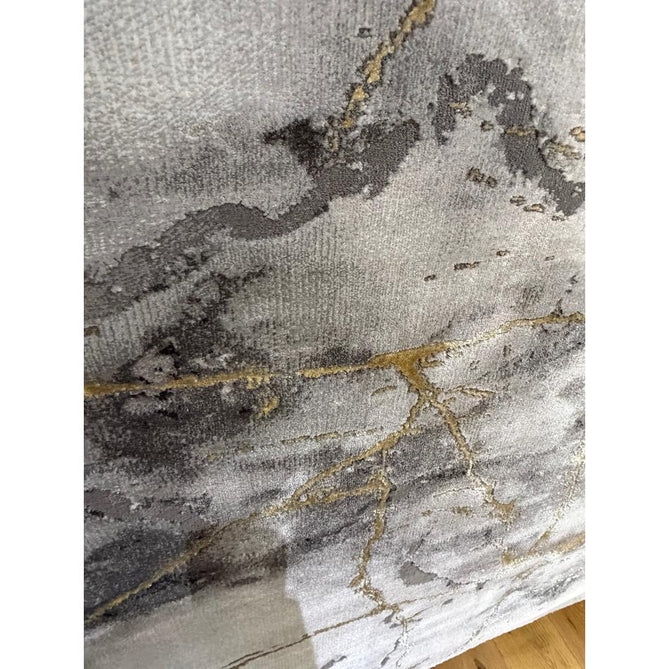 Craft 23270 Modern Abstract Marbled Soft Textured Ivory/Grey/Gold Rug