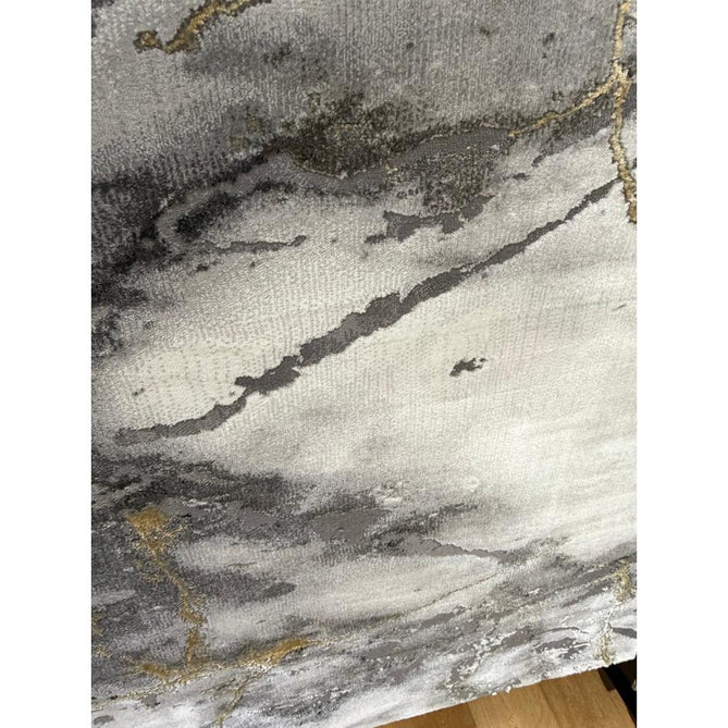 Craft 23270 Modern Abstract Marbled Soft Textured Ivory/Grey/Gold Rug