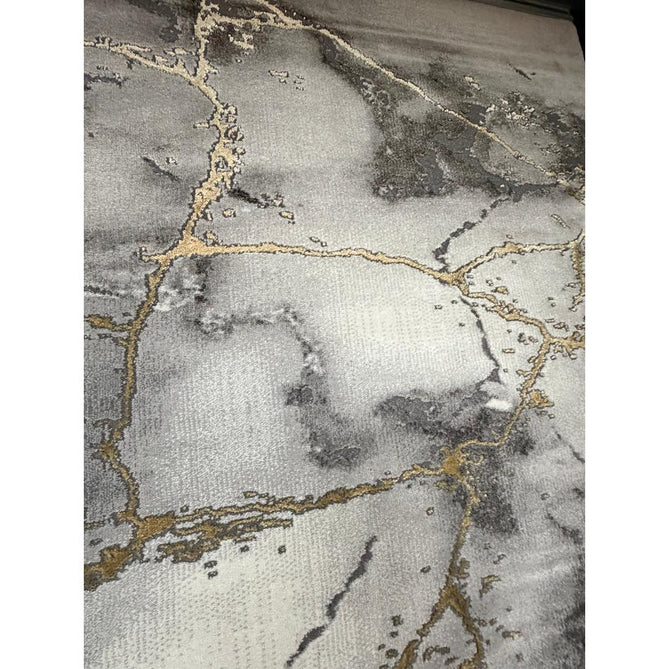 Craft 23270 Modern Abstract Marbled Soft Textured Ivory/Grey/Gold Rug