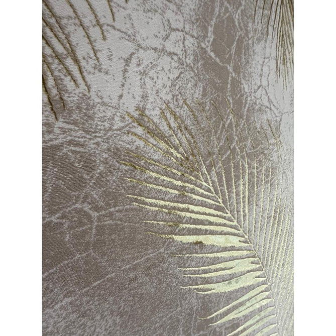 Creation 50051 Modern Botanical Ventation Distressed Metallic Shimmer Soft Textured Low Profile Short-Pile Beige/Gold Rug