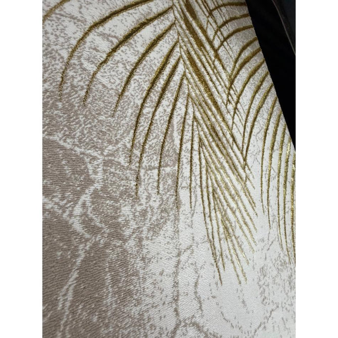 Creation 50051 Modern Botanical Ventation Distressed Metallic Shimmer Soft Textured Low Profile Short-Pile Beige/Gold Rug