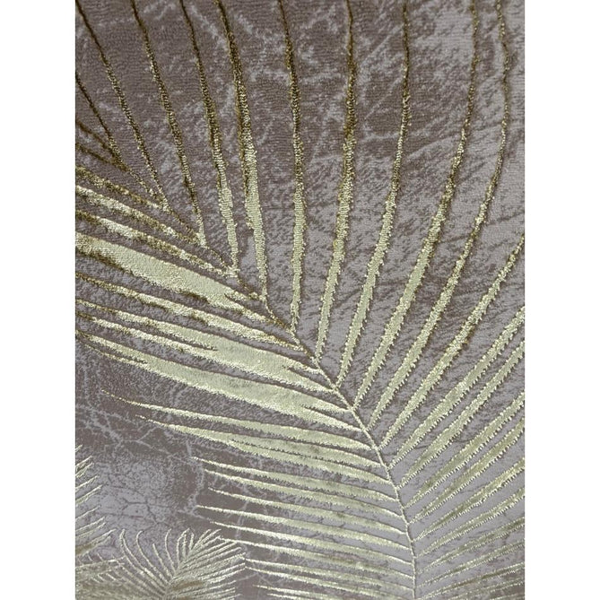Creation 50051 Modern Botanical Ventation Distressed Metallic Shimmer Soft Textured Low Profile Short-Pile Beige/Gold Rug