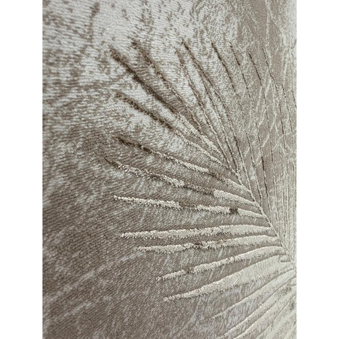 Creation 50051 Modern Botanical Ventation Distressed Metallic Shimmer Soft Textured Low Profile Short-Pile Beige/Bronze Rug