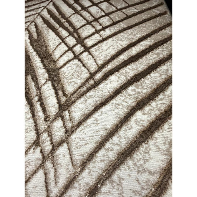 Creation 50051 Modern Botanical Ventation Distressed Metallic Shimmer Soft Textured Low Profile Short-Pile Beige/Bronze Rug