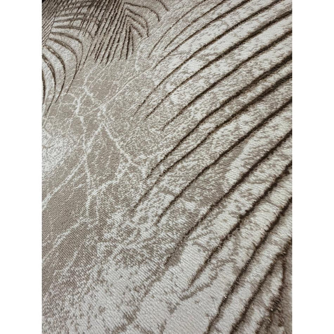 Creation 50051 Modern Botanical Ventation Distressed Metallic Shimmer Soft Textured Low Profile Short-Pile Beige/Bronze Rug
