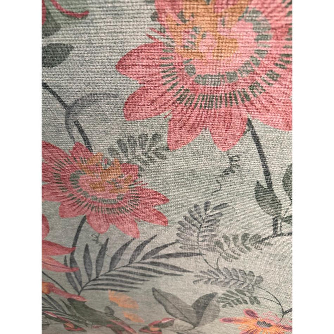 Washable Catherine Lansfield Amaya Tropical Birds Lightweight Printed Polyester Aqua Green/Coral Pink/Peach Flatweave Runner