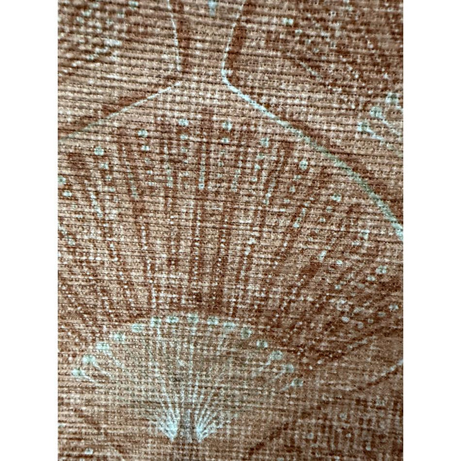 Washable Catherine Lansfield Deco Peacock Lightweight Printed Polyester Flatweave Terracotta Rug
