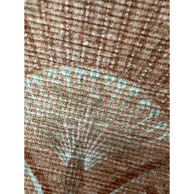 Washable Catherine Lansfield Deco Peacock Lightweight Printed Polyester Flatweave Terracotta Rug
