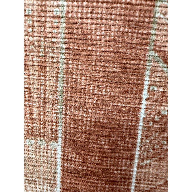 Washable Catherine Lansfield Deco Peacock Lightweight Printed Polyester Flatweave Terracotta Rug