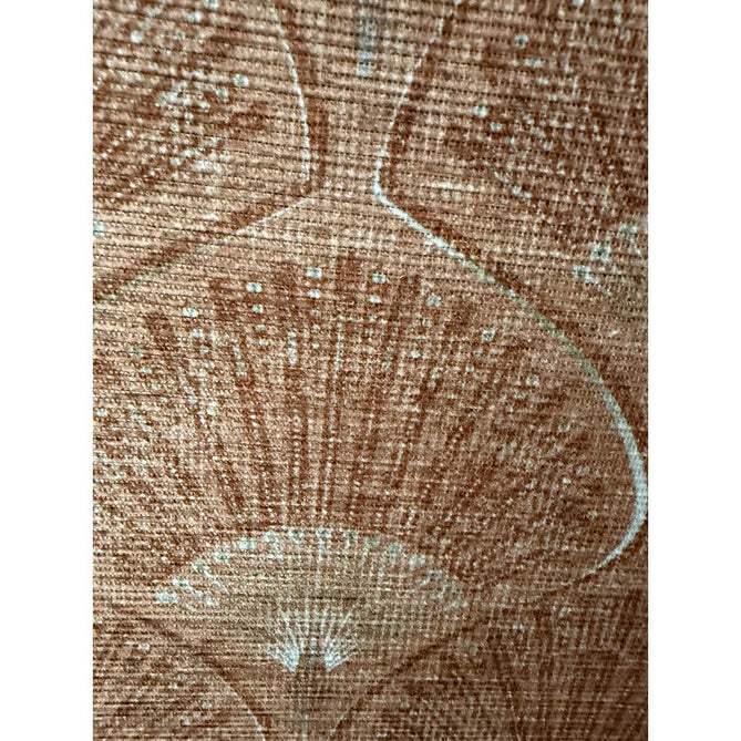 Washable Catherine Lansfield Deco Peacock Lightweight Printed Polyester Flatweave Terracotta Rug