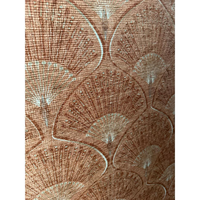 Washable Catherine Lansfield Deco Peacock Lightweight Printed Polyester Flatweave Terracotta Rug