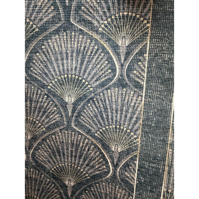 Washable Catherine Lansfield Deco Peacock Lightweight Printed Polyester Flatweave Blue Rug