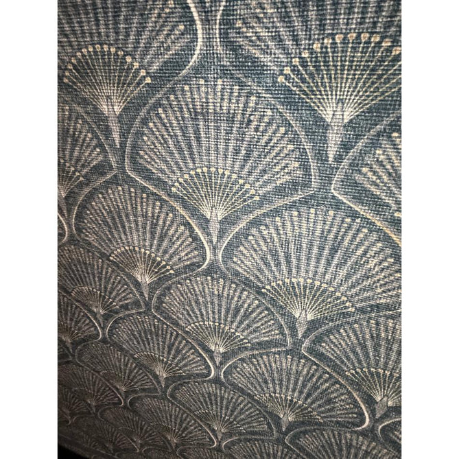Washable Catherine Lansfield Deco Peacock Lightweight Printed Polyester Flatweave Blue Rug