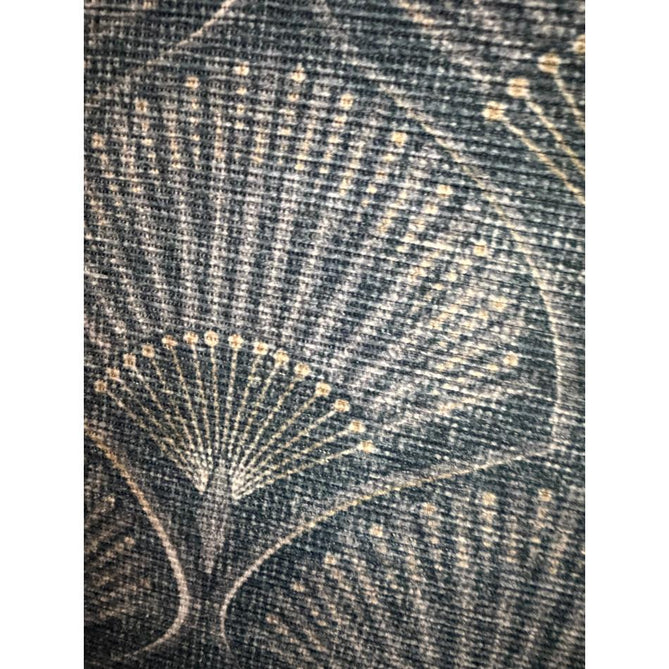 Washable Catherine Lansfield Deco Peacock Lightweight Printed Polyester Flatweave Blue Rug