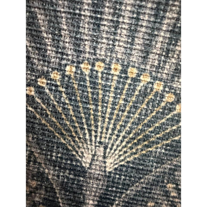 Washable Catherine Lansfield Deco Peacock Lightweight Printed Polyester Flatweave Blue Rug