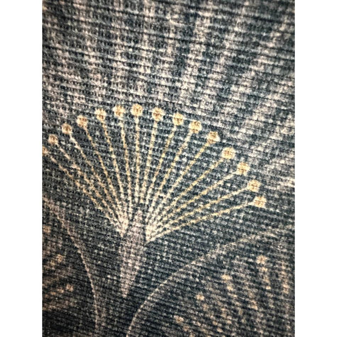 Washable Catherine Lansfield Deco Peacock Lightweight Printed Polyester Flatweave Blue Rug