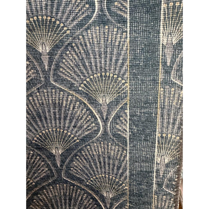 Washable Catherine Lansfield Deco Peacock Lightweight Printed Polyester Flatweave Blue Rug