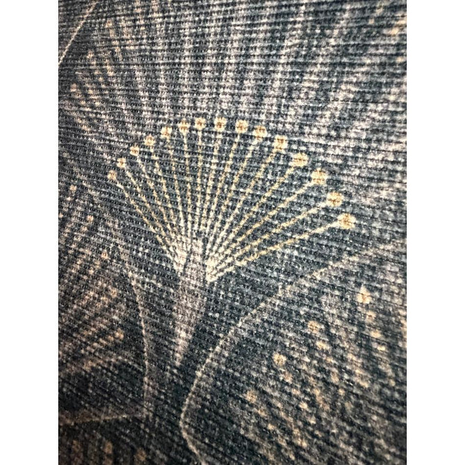 Washable Catherine Lansfield Deco Peacock Lightweight Printed Polyester Flatweave Blue Rug