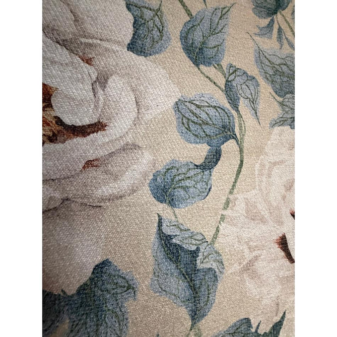 Washable Harlequin Florent Sailcloth Modern Floral Botanical Textured Lightweight Printed Recycled Polyester Flatweave Sailcloth Blue/Ivory/Sky/Warm Ochre Rug
