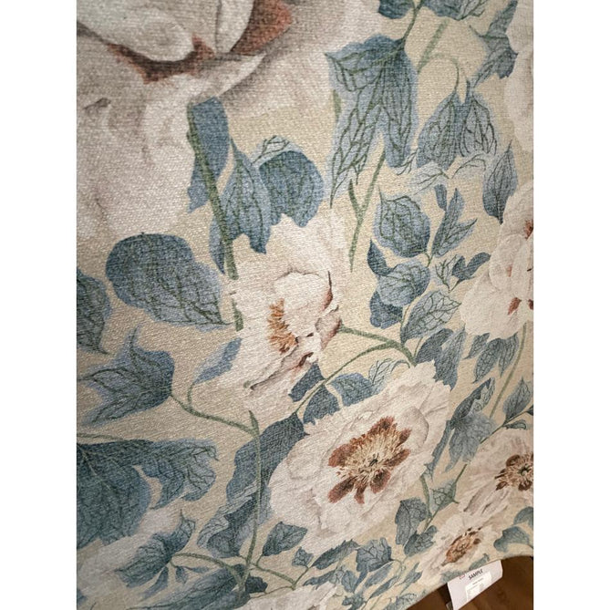 Washable Harlequin Florent Sailcloth Modern Floral Botanical Textured Lightweight Printed Recycled Polyester Flatweave Sailcloth Blue/Ivory/Sky/Warm Ochre Rug