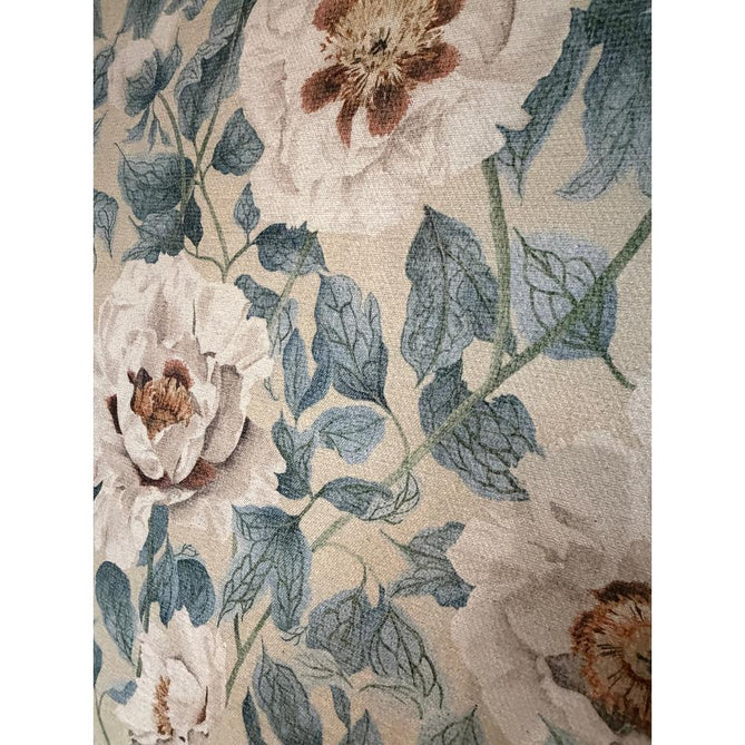 Washable Harlequin Florent Sailcloth Modern Floral Botanical Textured Lightweight Printed Recycled Polyester Flatweave Sailcloth Blue/Ivory/Sky/Warm Ochre Rug
